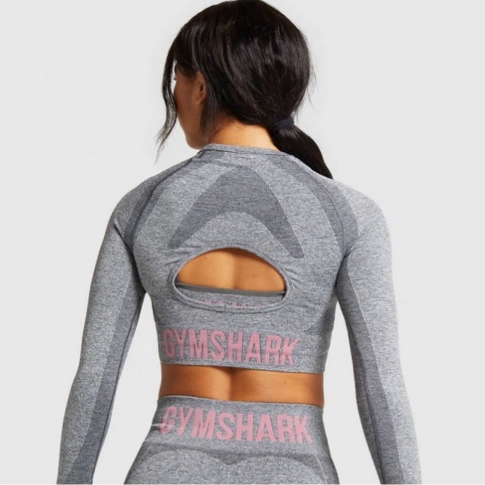 Flex Mark Grey With Pink Gymshark 3 Piece Set Siz… - image 4